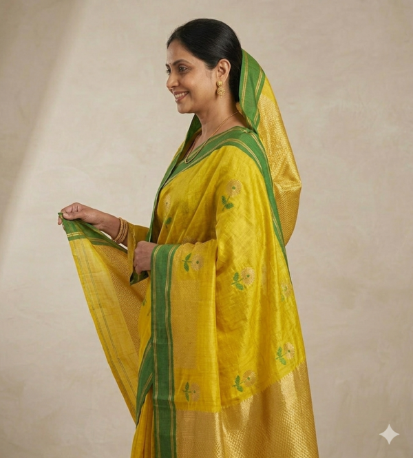 Golden Sunshine Chanderi Silk Saree