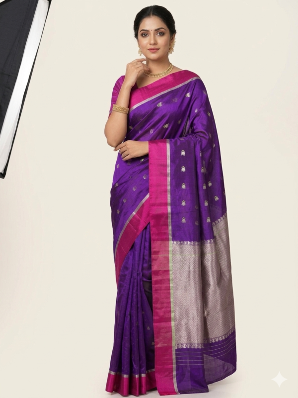 Royal Purple Chanderi Silk Saree