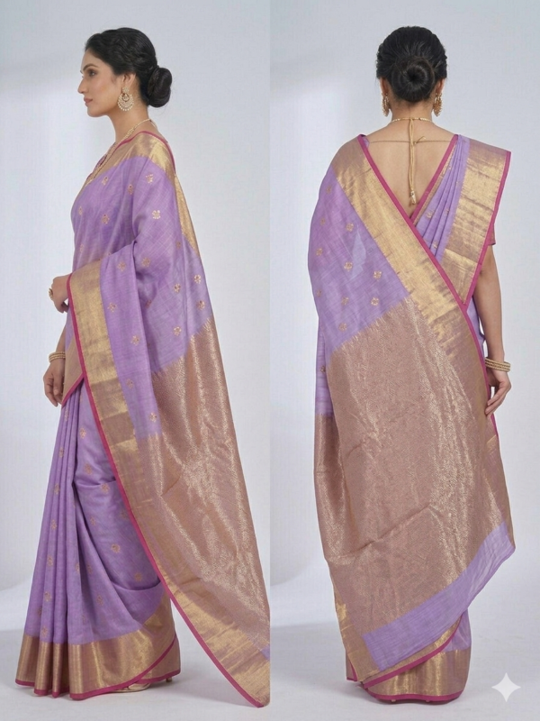 The Lavender Regal Ek-Naal Chanderi Pattu Saree