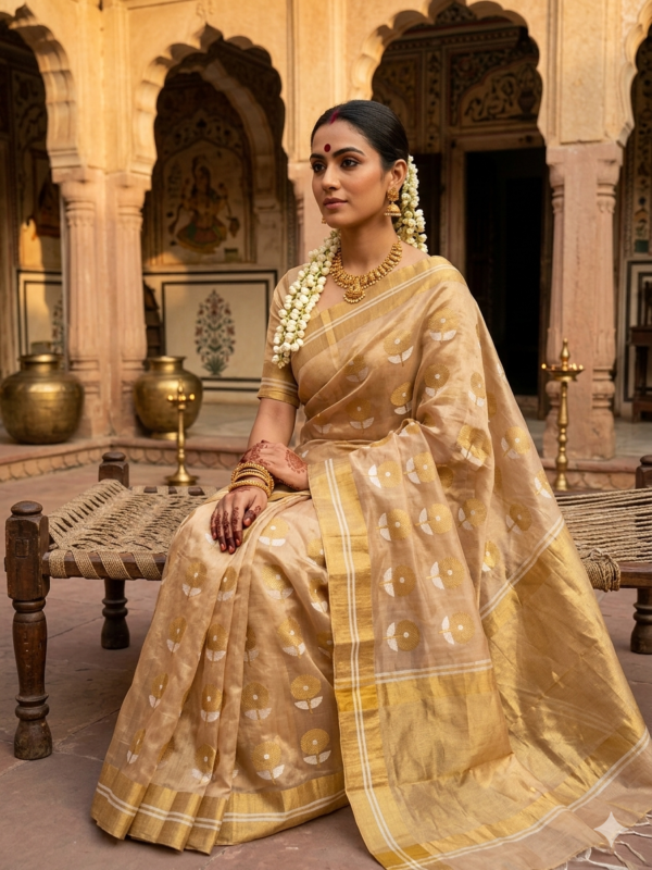 The Svarna Kapaas — Pure Chanderi Pattu Silk Saree